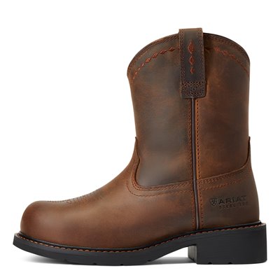 Ariat 8" Ladies Fatbaby Work Pull-On Steel Toe Work Boot
