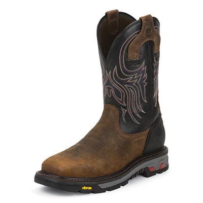 Justin 11" Tanker Black Steel Toe Work Boot