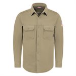 Bulwark FR 6.75oz Flex Knit Button Down Khaki Shirt