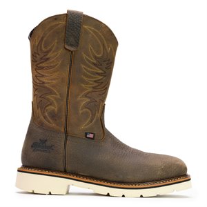 Thorogood 11" Brown American Heritage Square Toe Wellington Safety Toe Boot