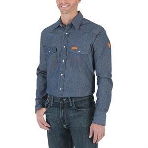 Wrangler FR Long Sleeve Denim Work Shirt