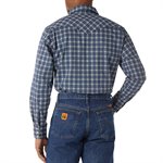 Wrangler FR Long Sleeve Western Snap Plaid Shirt